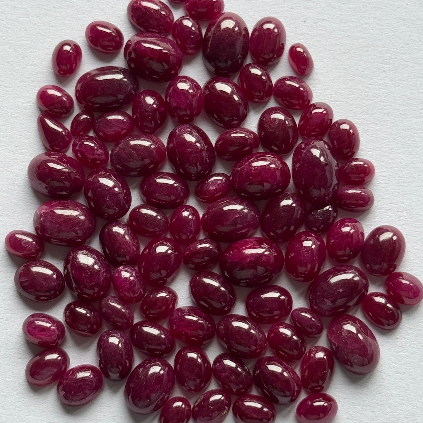 Ruby Cabochons Different Sizes Approx. 15 cts Per Bag