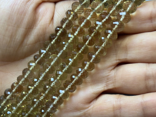 Charming and Sparkling Lemon Citrin fac. Rondelle Beads -21cm
