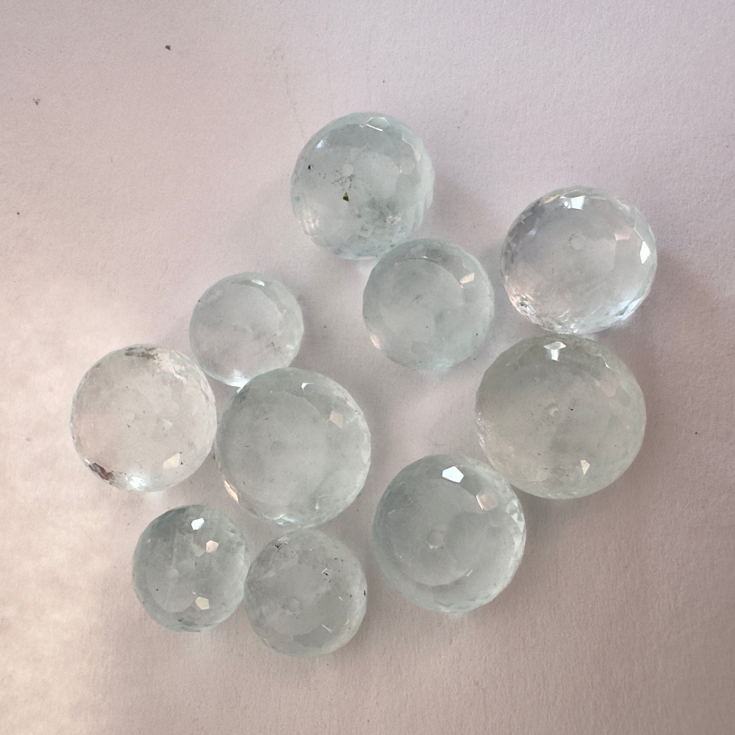 10 Refreshing Light Blue Aquamarine Variety Pack Drilled Faceted