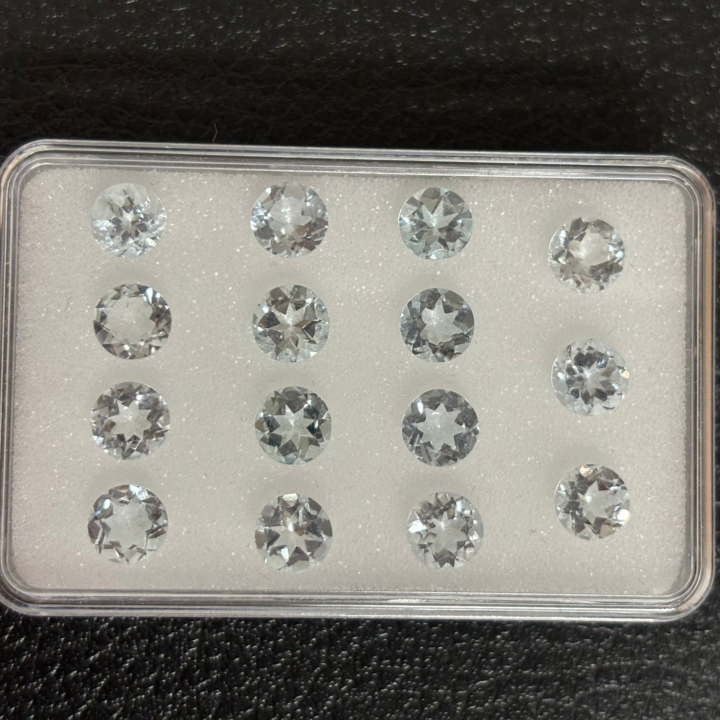 1 Piece Blue Aquamarine Round Faceted Brilliant Cut 6mm 0.65 Cts.