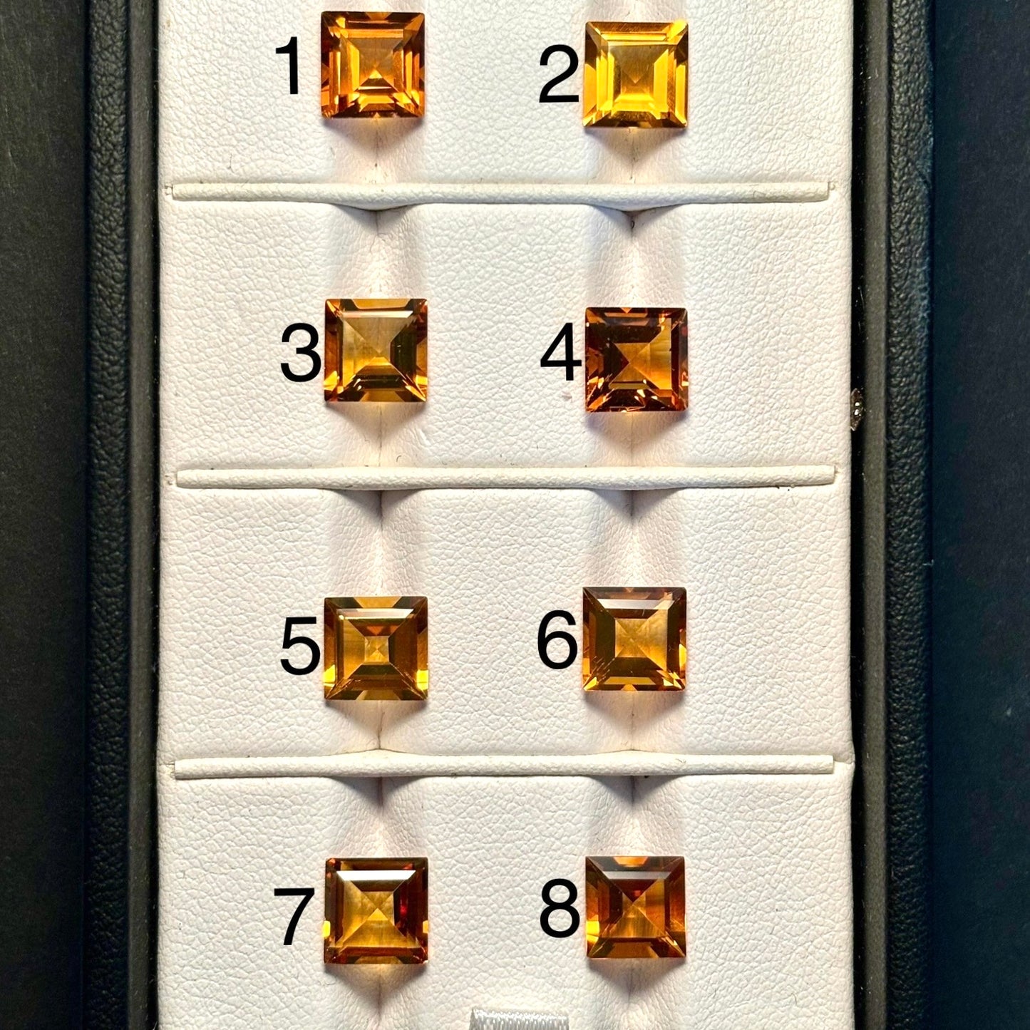 1 Piece Citrine Square Cut Faceted 8mm 19,53 Carats AAA+ Quality