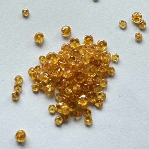 20 Pieces Beautiful Round Orange Mandarin Garnet Loose Beads To Make Jewellery