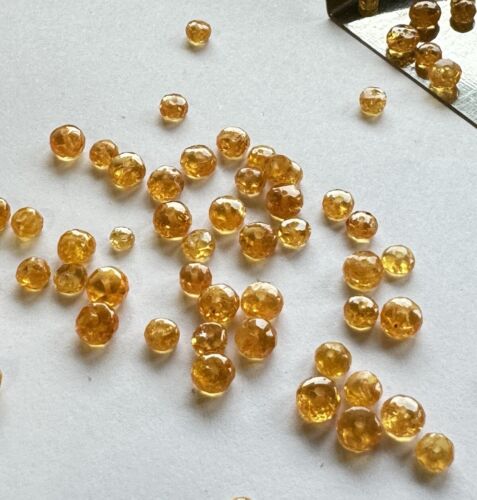 20 Pieces Beautiful Round Orange Mandarin Garnet Loose Beads To Make Jewellery