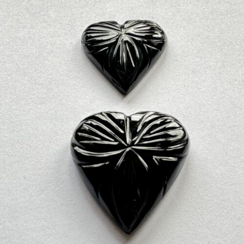 Onyx Hearts With Beautiful Engraving