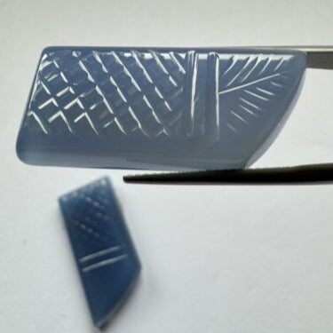 Beautiful Blue Carved Agat -Free Form