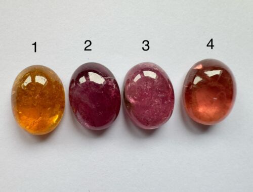 Wonderful Sunset Tourmaline Cabochon Oval 4 Pieces - 43,51 cts