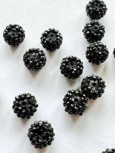 Black Spinel Pair Made In A Raised Flower For Rare Jewelry Make