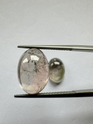 Tourmaline Cabochon in Light Transparent Pink and Green Shades Couple- 15,82cts
