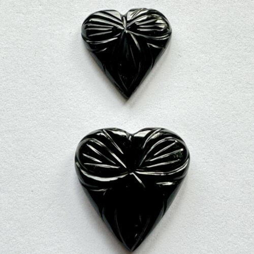 Onyx Hearts With Beautiful Engraving