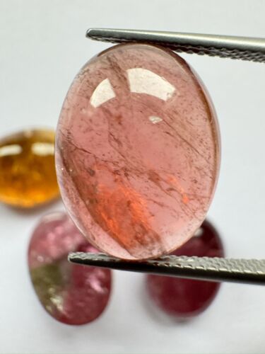 Wonderful Sunset Tourmaline Cabochon Oval 4 Pieces - 43,51 cts