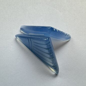 Beautiful Blue Carved Agat -Free Form
