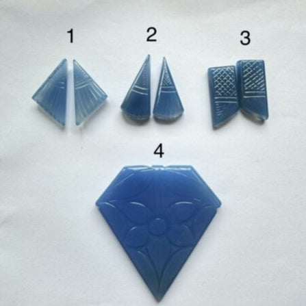 Beautiful Blue Carved Agat -Free Form