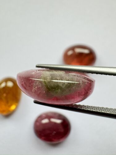 Wonderful Sunset Tourmaline Cabochon Oval 4 Pieces - 43,51 cts