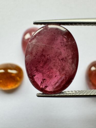 Wonderful Sunset Tourmaline Cabochon Oval 4 Pieces - 43,51 cts