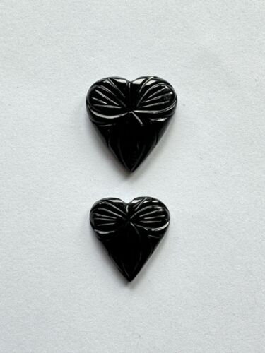 Onyx Hearts With Beautiful Engraving