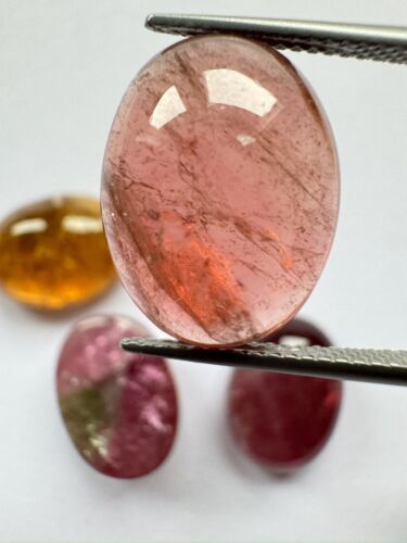 Wonderful Sunset Tourmaline Cabochon Oval 4 Pieces - 43,51 cts