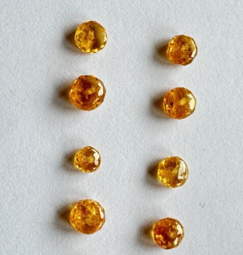 20 Pieces Beautiful Round Orange Mandarin Garnet Loose Beads To Make Jewellery