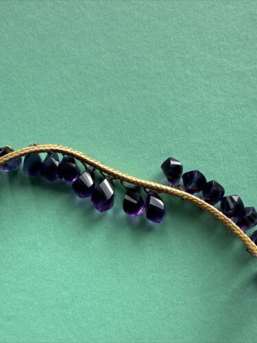 Beautiful Necklace With Faceted Amethyst Drops - Fancy Cut