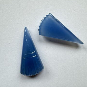Beautiful Blue Carved Agat -Free Form