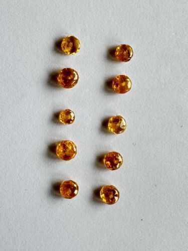 20 Pieces Beautiful Round Orange Mandarin Garnet Loose Beads To Make Jewellery
