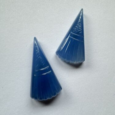 Beautiful Blue Carved Agat -Free Form