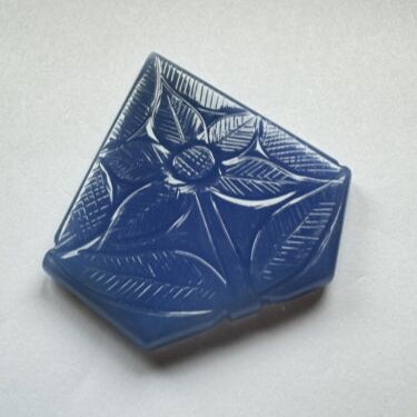 Beautiful Blue Carved Agat -Free Form