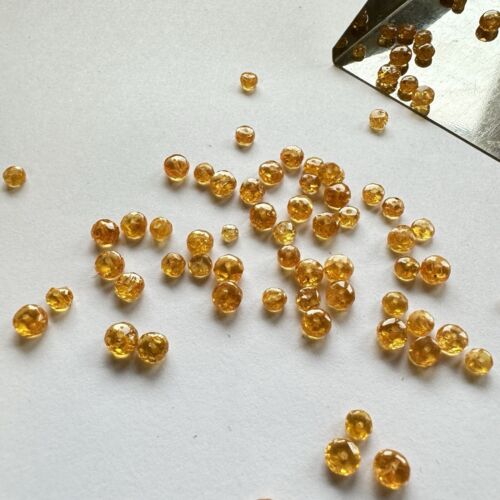 Mandarin Orange Garnet Round Drilled Loose Beads, 2-4 mm – view 1 of 15