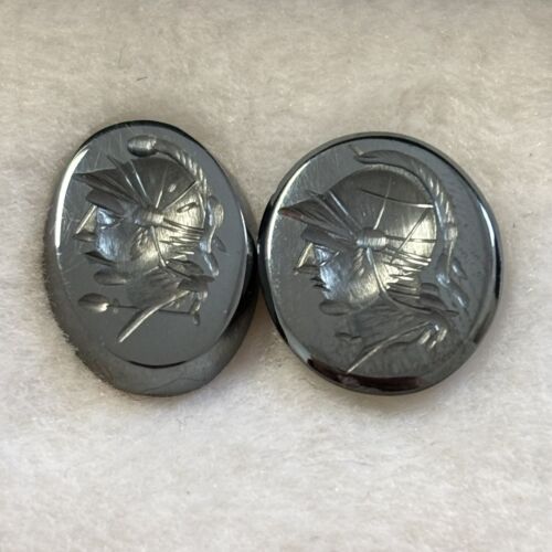 Natural Beauty With oval hematite engraving