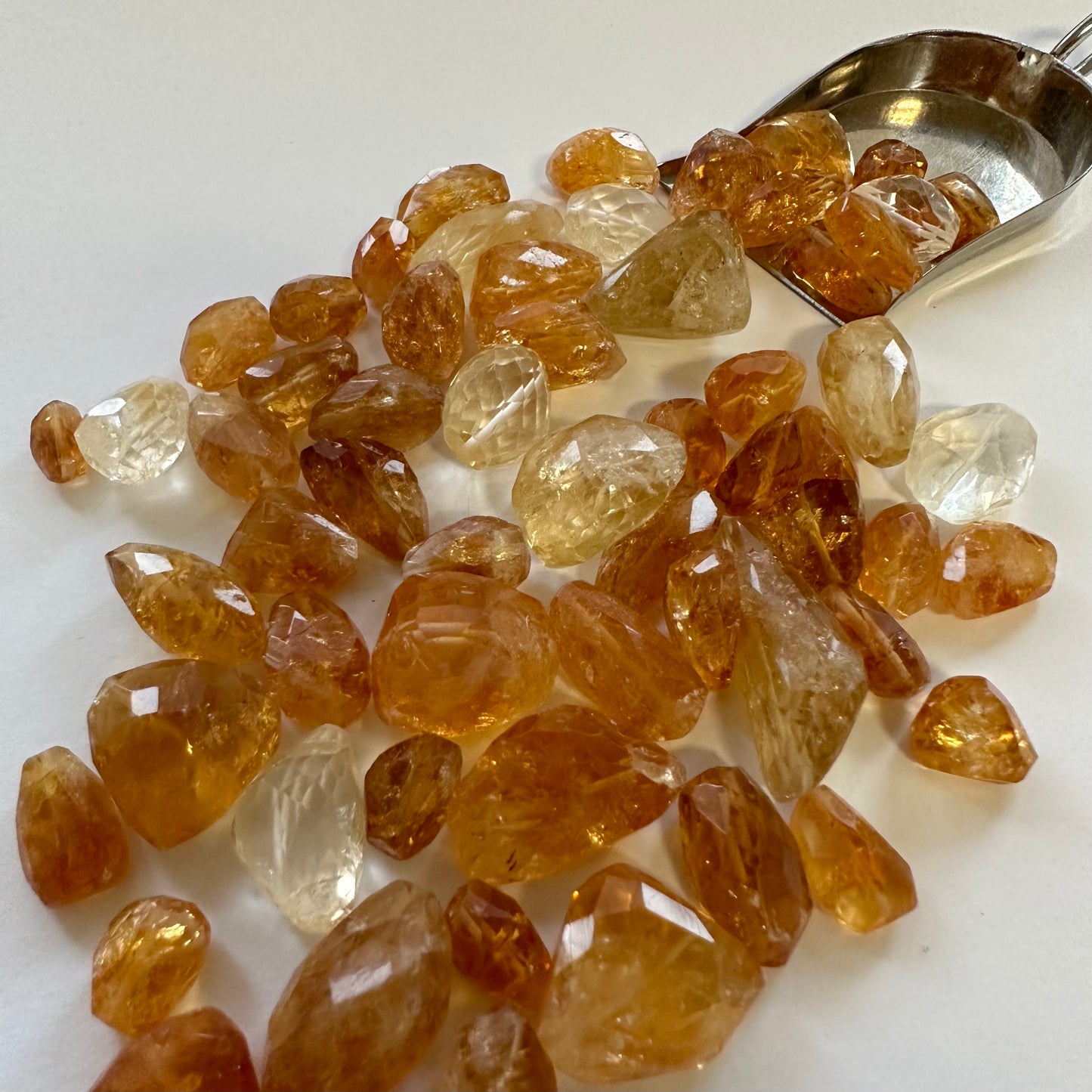 10 Pieces Fancy Cut Orange Citrine With Hole And Inclusions