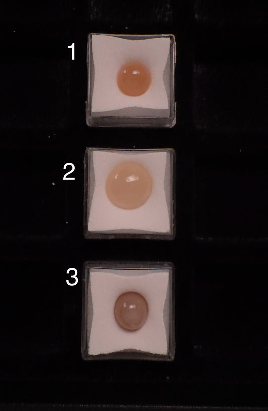 Mystic Peach Moonstone cabochons