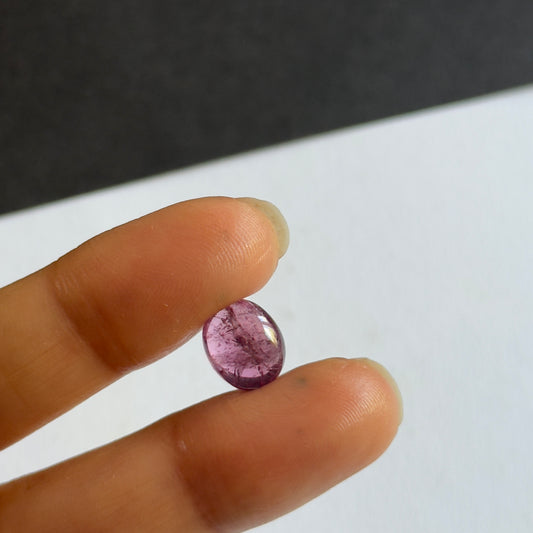 Vibrant Sparkling Pink Tourmaline Oval Cabochon with beautiful Inclusions 3.33cts
