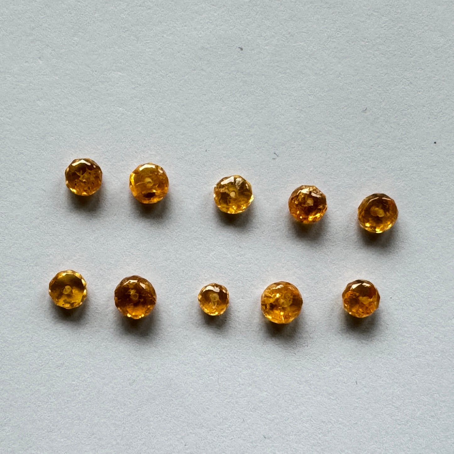 20 Pieces Beautiful Round Orange Mandarin Garnet Loose Beads To Make Jewellery