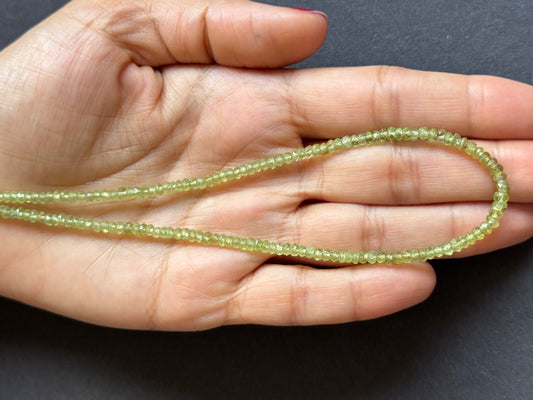 Peridot Faceted Rondelle Beads - Approx. From 2.8 - 3.9mm 44cm Strand