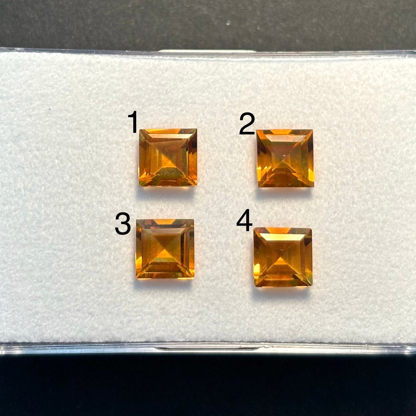 1 Piece Citrine Square Cut Faceted 6.7 - 6.8mm 5.43 Carats Total