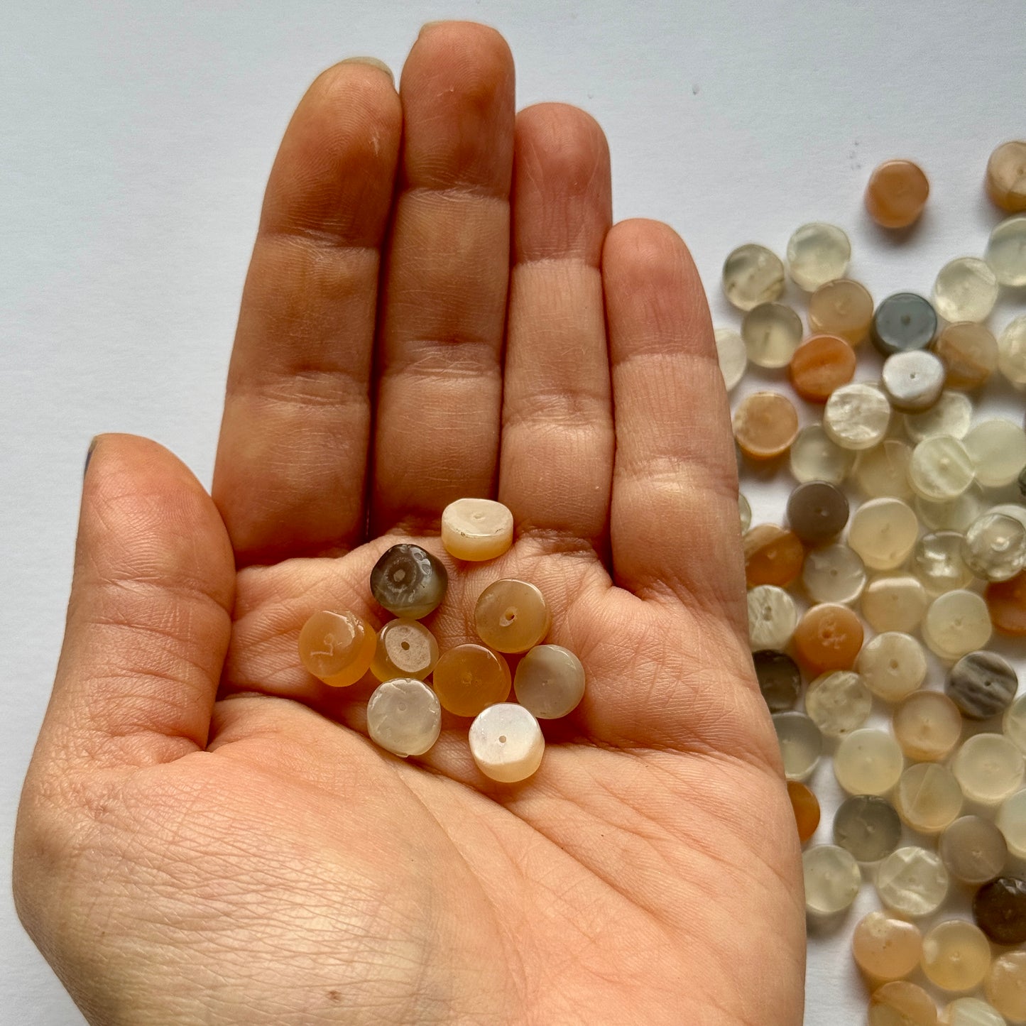 Moonstone Buttons Loose Beads