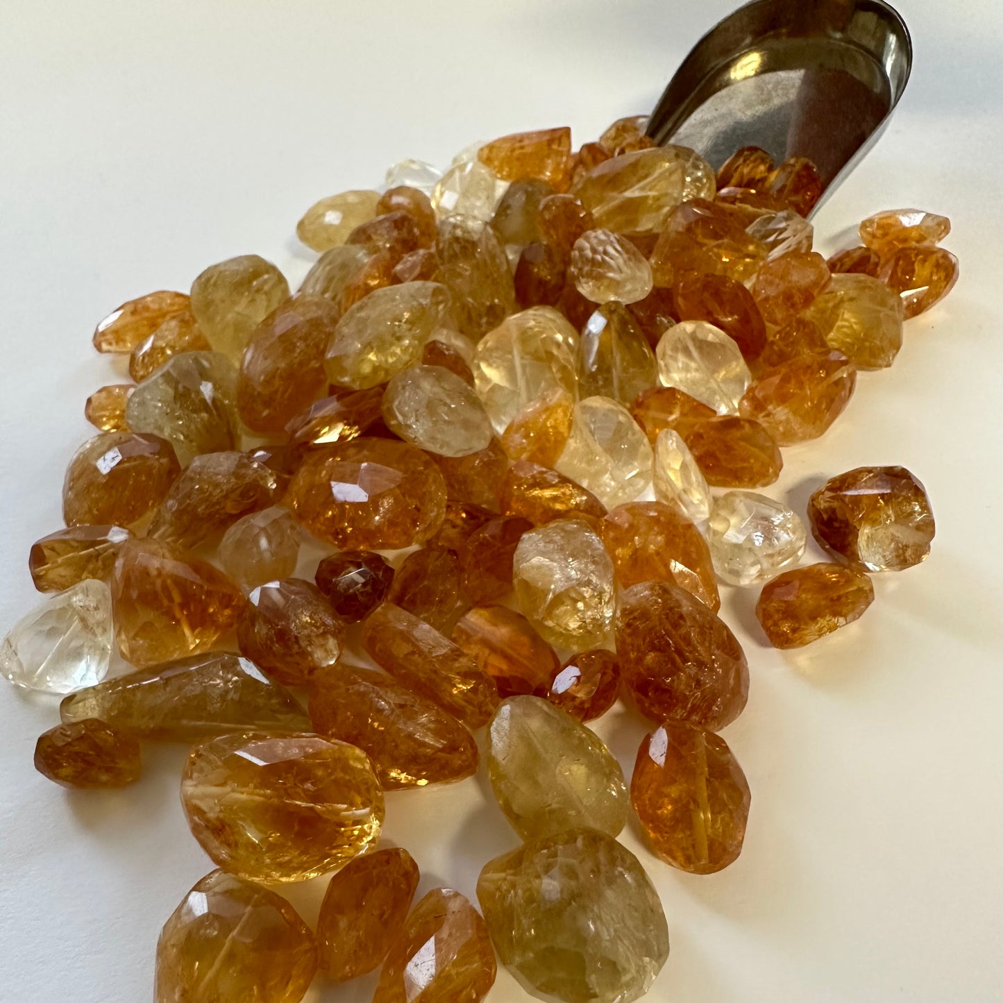 10 Pieces Fancy Cut Orange Citrine With Hole And Inclusions