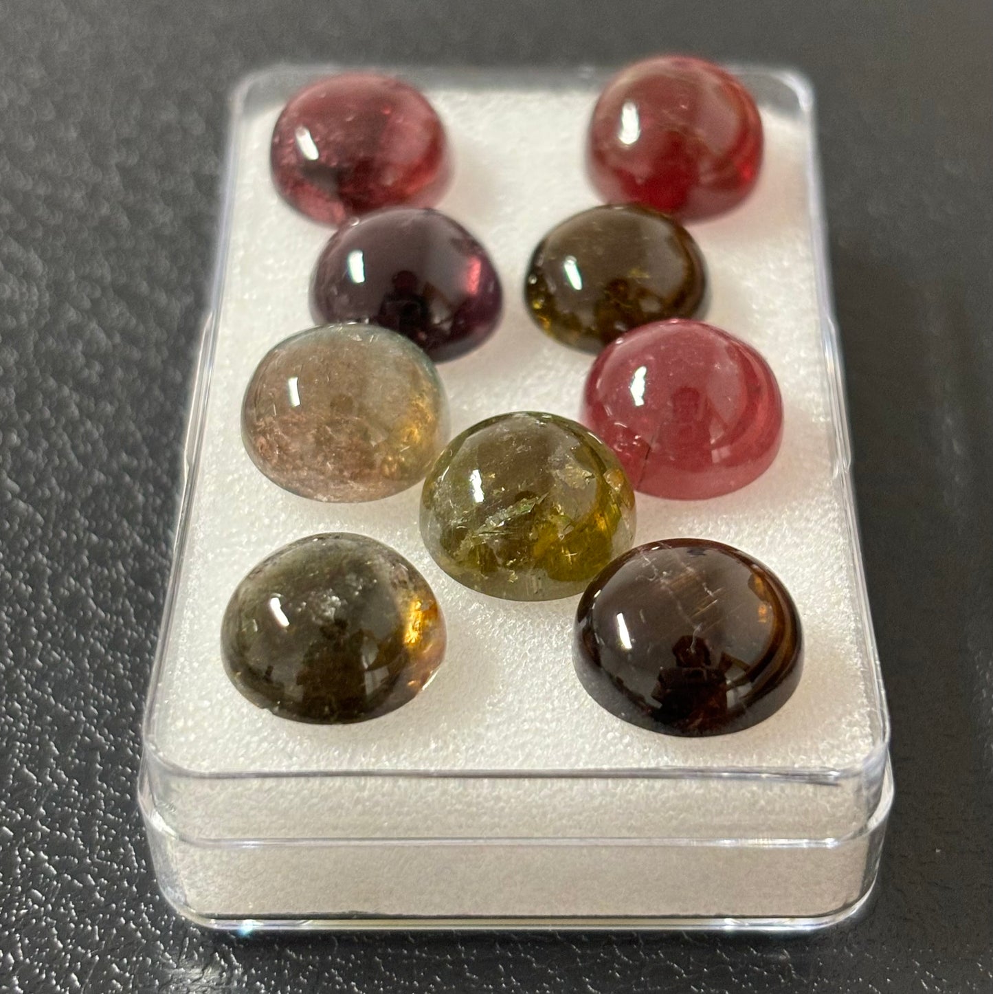 Tourmaline Round Cabochon With Inclusions Approx. 11-11.4mm 6,21 Cts.