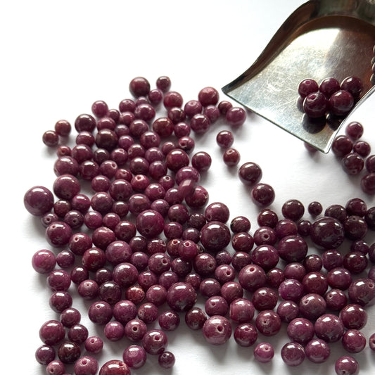 Ruby Balls Loose Beads with Hole 20 pieces per bag with inclusions Different Sizes