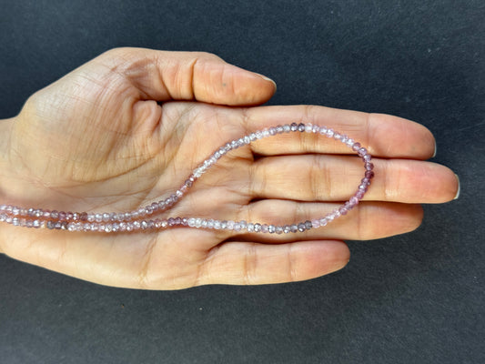 Round Spinel beads in Soft Old Rosa Hues -43cm