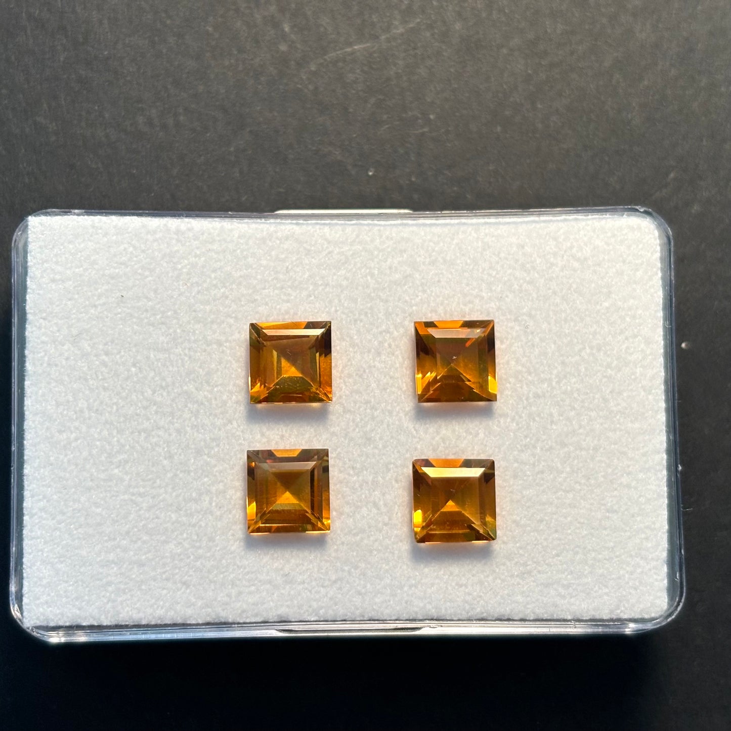 1 Piece Citrine Square Cut Faceted 6.7 - 6.8mm 5.43 Carats Total