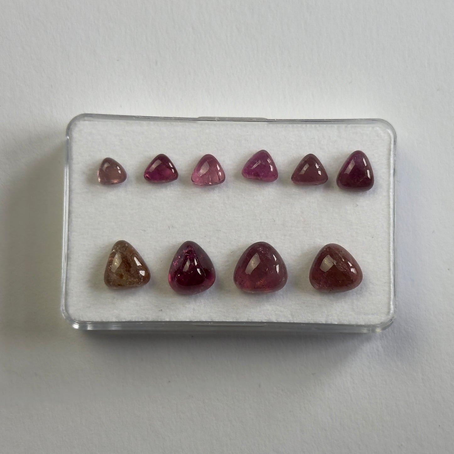 Pink Tourmaline Cabochon Trillion Shape 4.5 - 8.7 mm