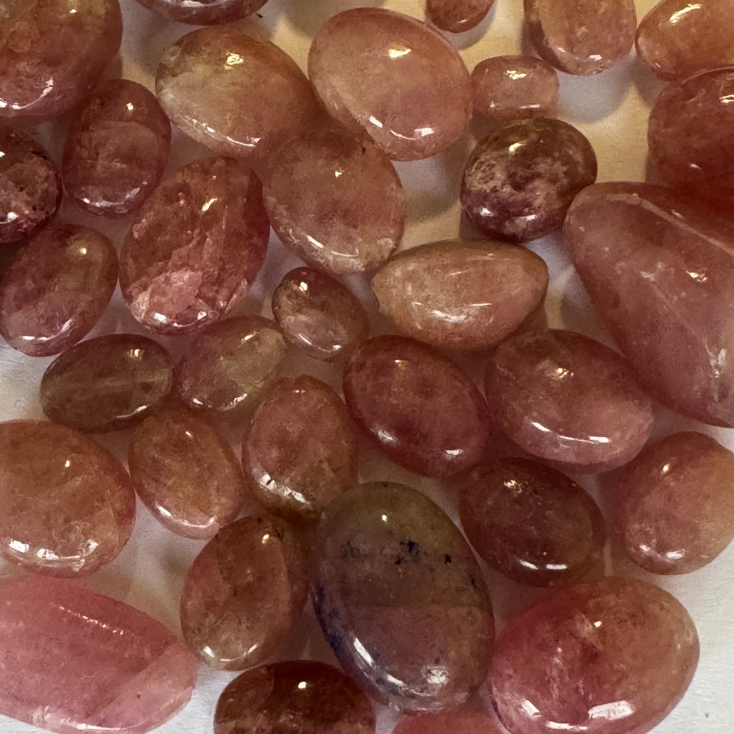 5 Pcs Pink Raw Polished Drilled Tourmaline Loose Beads For Jewelry Making
