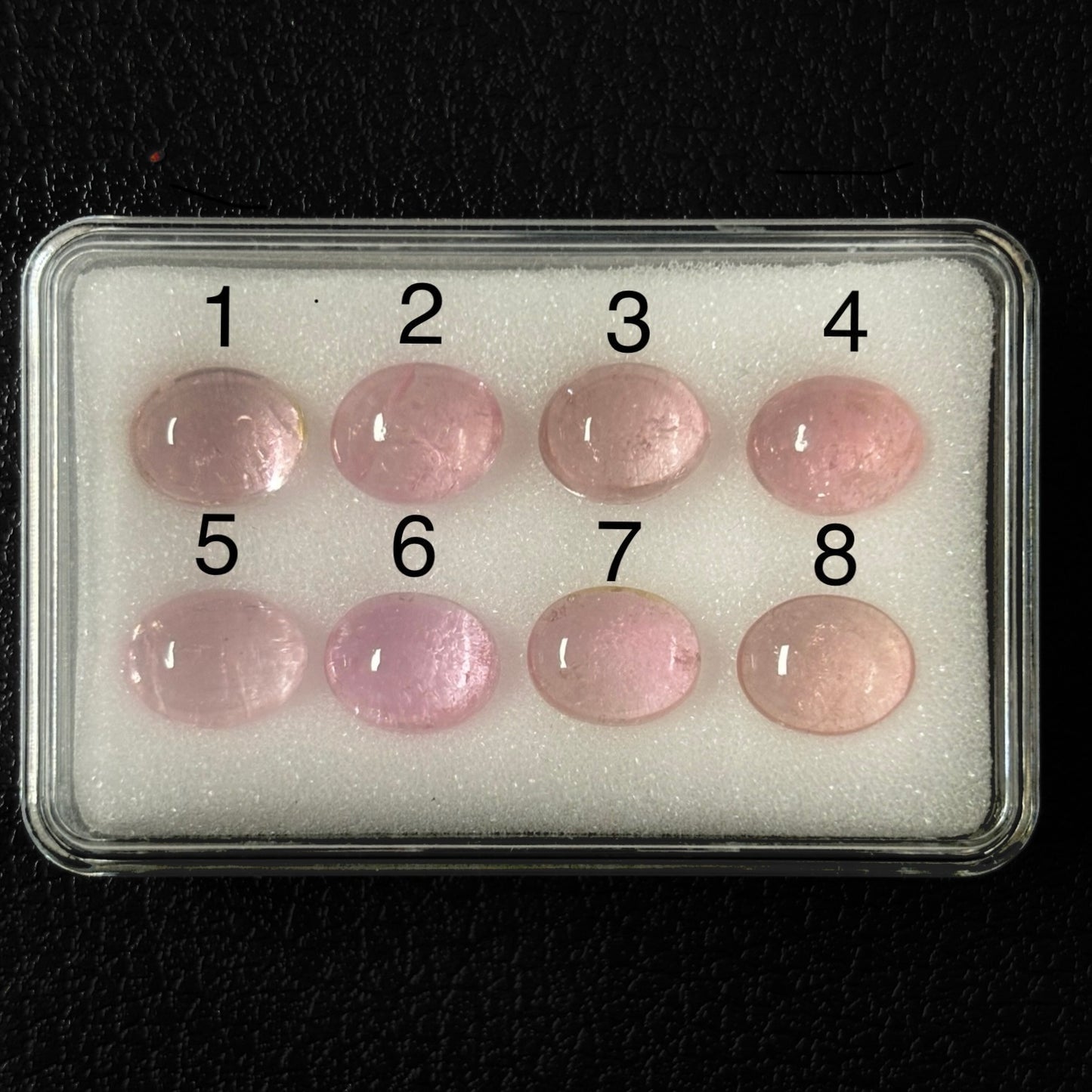 1 Piece Pink Tourmaline Oval Cabochon With Inclusions Approx. 10x8mm 3,36 Cts.