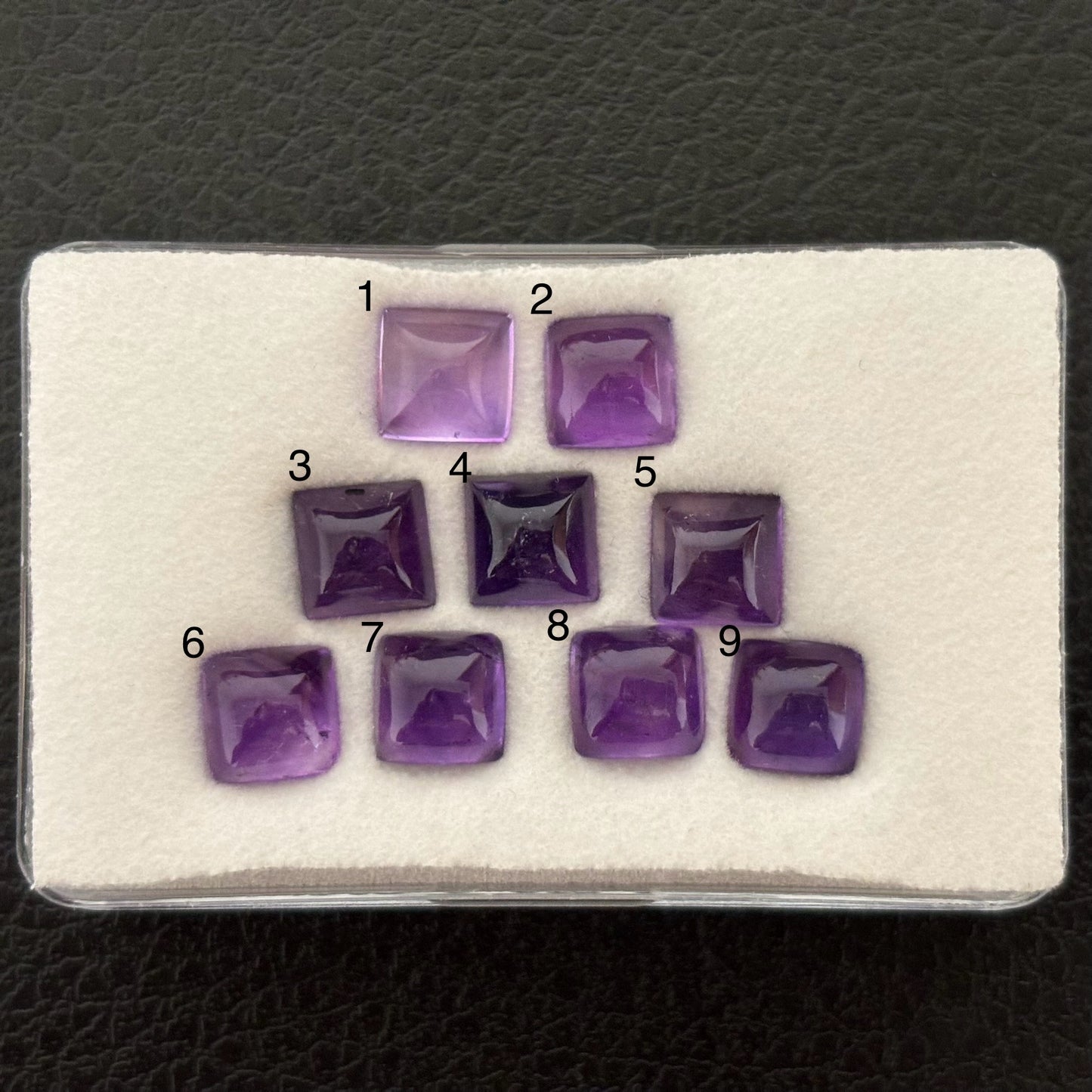 1 Piece Purple Amethyst Cushion Cabochon With Inclusions Approx. 7mm 1.83 Cts.