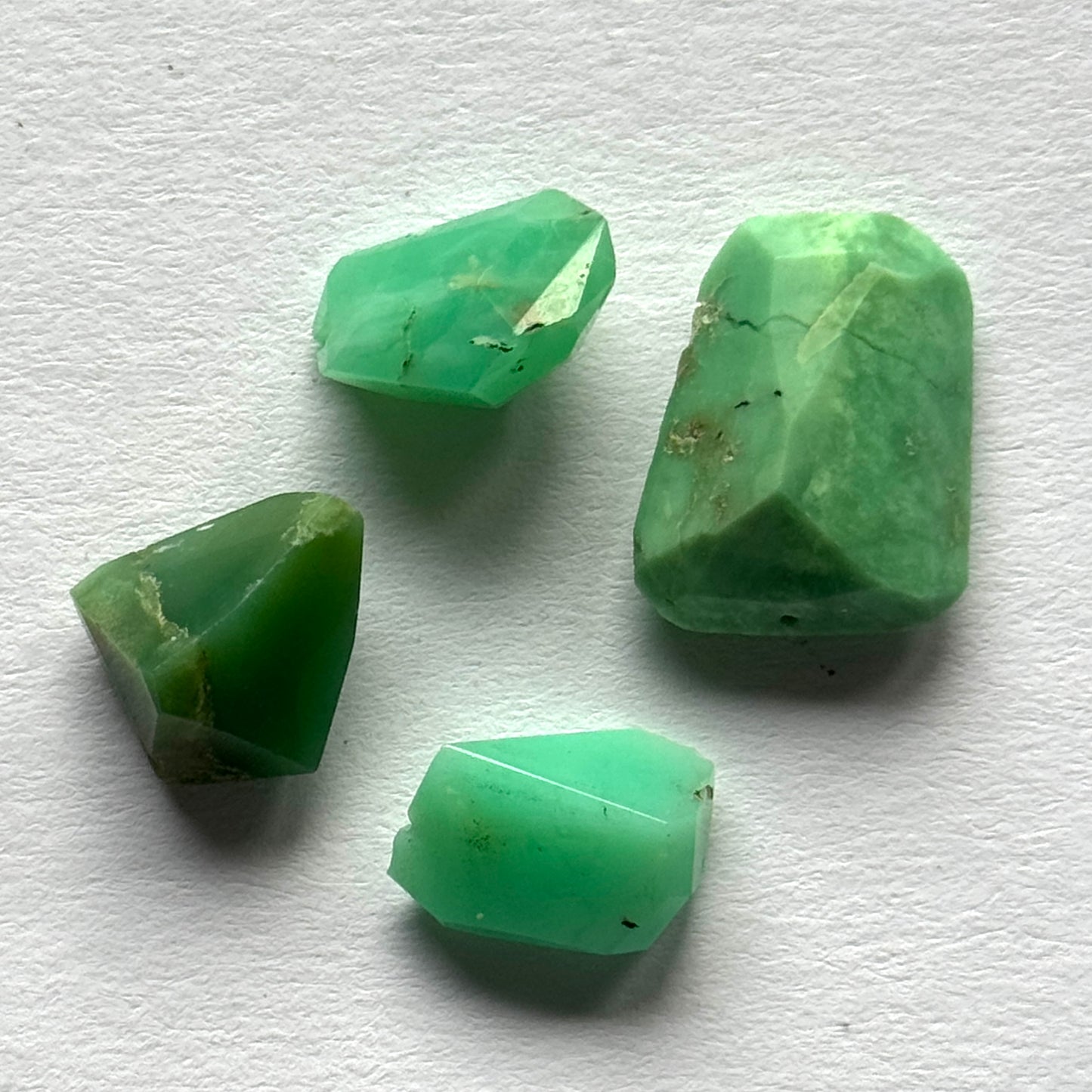 6 Fancy Faceted Chrysoprase Stones Per Bag 13mm x 11mm To 13mm x 31mm