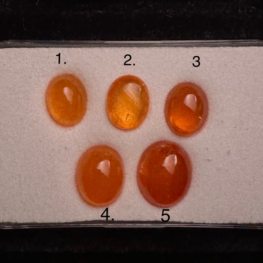 Mandarin Garnet Cabochons With Inclusions With Choice
