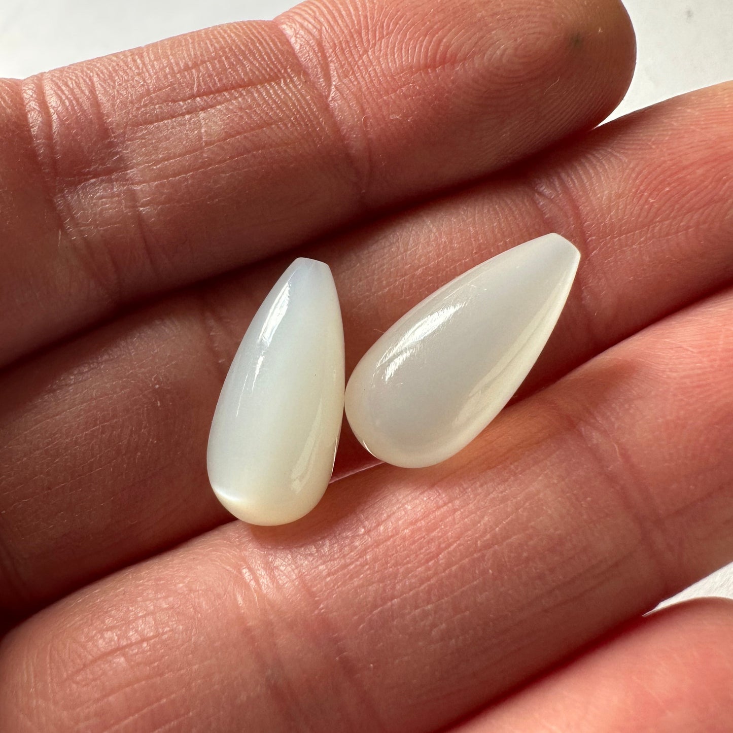 Moonstone Drops Loose Bead Pair Drilled