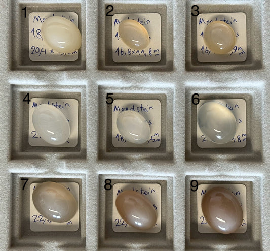 Moonstone Cabochon Multicolor Shiny Gemstones 16-23 x 11-18mm Selection