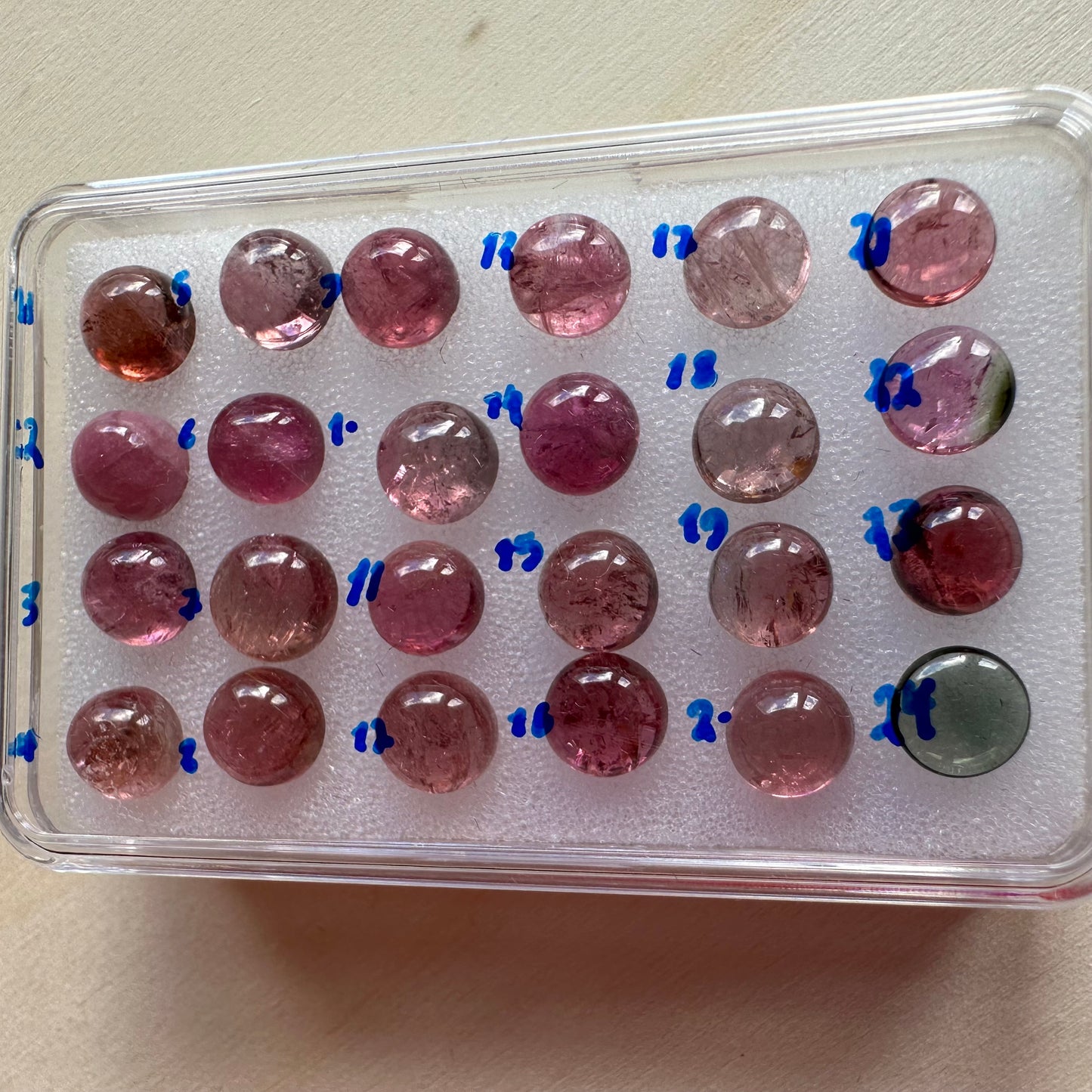 Tourmaline Round Cabochons 6-6.8mm ,Multichoice