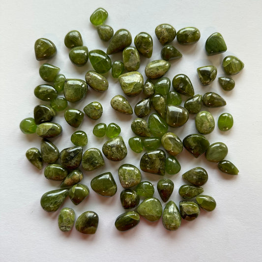 Chrome Diopside Drop Loose Beads Drilled Set of 5